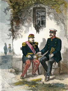 Bismarck conversant avec Napoléon III après sa capture à la bataille de Sedan, 2 septembre - German School