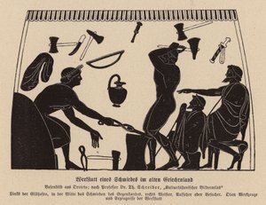 Atelier de forgeron dans la Grèce antique - German School
