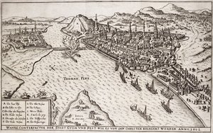 Buda et Pest assiégées par les chrétiens en 1602, illustration d