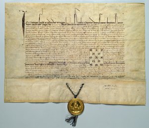 Bulle de Charles IV (1316-78) Empereur romain germanique, 29 janvier 1365 - German School