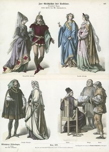 Costumes bourguignons et allemands, première moitié du 15ème siècle - German School