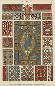 Émail incrusté byzantin, mosaïque de marbre et mosaïque de verre