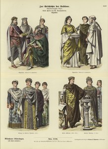 Costumes byzantins, première moitié du 6ème siècle - German School