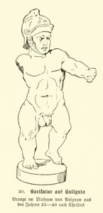 Caricature de Caligula (lithographie) - German School
