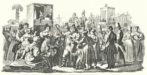 Carnaval dans le quartier de Cannstatt à Stuttgart, automne 1835 (gravure) - German School