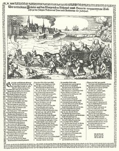 Caricature représentant les Jésuites chassés de Bohême et de Hongrie en 1620 au début de la guerre de Trente Ans - German School