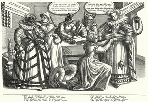 Caricature sur le costume des femmes, début du XVIIe siècle