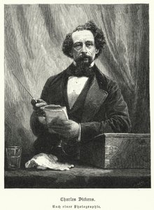 Charles Dickens, romancier anglais (lithographie) - German School