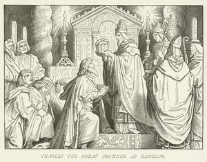 Couronnement de Charlemagne comme empereur - German School