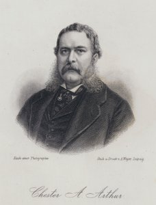 Chester A Arthur, homme politique américain et 21e président des États-Unis (gravure) - German School
