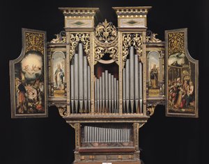 Orgue de chœur avec panneaux ouverts (bois et métal) - German School