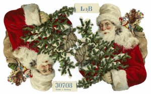 Carte de Noël représentant le Père Noël - German School