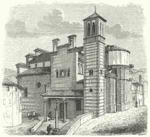 Église de Santiago del Arrabal, Tolède, Espagne (gravure) - German School