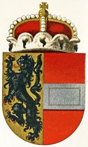 Armoiries de Salzbourg, avec un chapeau de prince reposant sur le bouclier, vers 1898 - German School