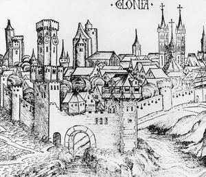 Cologne, gravure sur bois, Allemagne