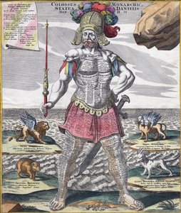 Colossal roi à cheval sur son empire, vers 1750 - German School