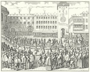 Procession de couronnement de Matthias, empereur du Saint-Empire romain germanique en 1612 - German School