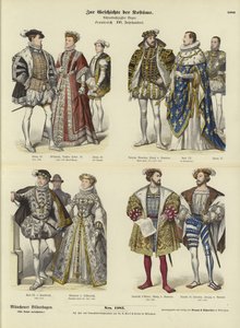 Costume de la royauté et de la noblesse françaises, 16ème siècle - German School