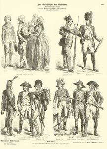 Costumes et uniformes militaires de la France républicaine, années 1790 - German School