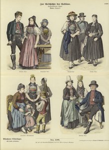 Costumes de Baden, Allemagne, 19ème siècle - German School