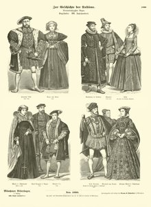 Costumes de la royauté et de la noblesse anglaises et écossaises, XVIe siècle - German School