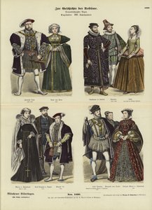 Costumes de la royauté et de la noblesse anglaises et écossaises, 16ème siècle - German School