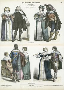 Costumes de la noblesse allemande et française, milieu du XVIIe siècle - German School