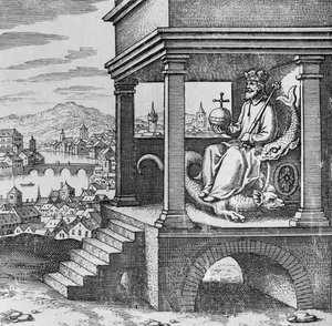 Roi couronné sur le trône du Musaeum Hermeticum