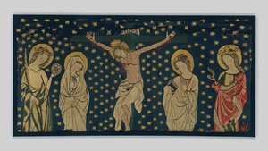 Crucifixion, réalisée à Constance, c.1325-50 (lin, laine et soie)