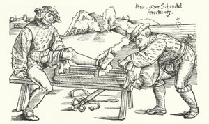 Dispositif pour redresser une jambe blessée - German School