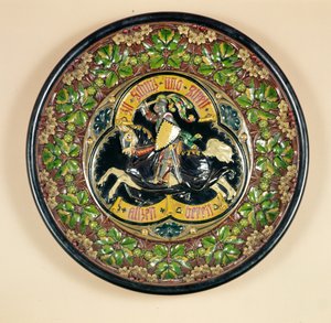 Plat avec décoration en relief, par Bichweiler de Hambourg, 1880 - German School