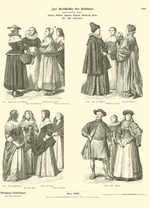 Costumes néerlandais, bohèmes, espagnols, anglais, français et polonais, 16e - 17e siècle - German School