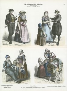 Costumes néerlandais, 19ème siècle - German School