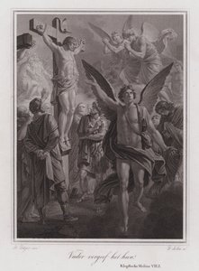 Père pardonne-leur! Christ sur la Croix (gravure) - German School