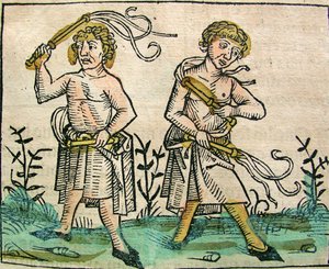 Flagellants, publié dans la Chronique de Nuremberg, 1493