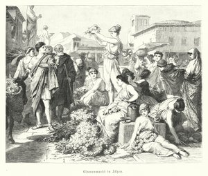 Marché aux fleurs à Athènes, Grèce antique - German School