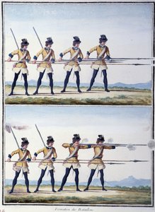 Formation de bataillons - dans "Mes rêves" par le Comte de Saxe - German School