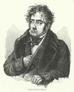 François-René de Chateaubriand, romancier, homme politique, diplomate et historien français (lithographie) - German School