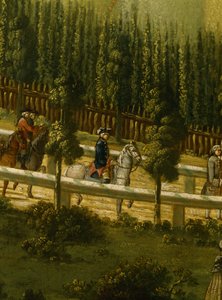 Frédéric le Grand à cheval dans la Maulbeerallee près de Sanssouci, 1770 - German School