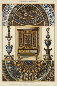 Renaissance française, Émail sur métal, Peinture sur poterie et Mosaïque en métal (lithographie en couleur) - German School