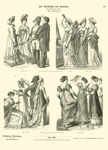 Costumes français et allemands, début XIXe siècle - German School