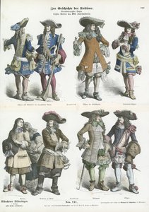 Costumes français, fin du XVIIe siècle