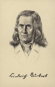 Friedrich Rueckert (1788-1866), poète, traducteur et professeur de langues orientales allemand (litho) - German School