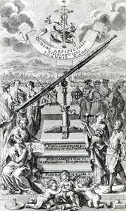Frontispice de Oculus Artificialis Teledioptricus Sive Telescopium par Johann Zahn, 2e édition publiée en 1702 - German School