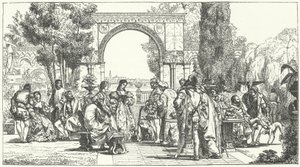 Jardin à Florence à la Renaissance (gravure) - German School