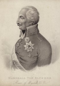 Gebhard von Blücher, maréchal prussien (gravure) - German School