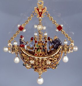Art allemand : pendentif en forme de bateau (verso)