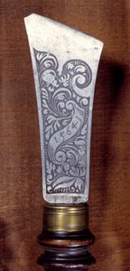 Art allemand : couteau en or, acier et bois - German School
