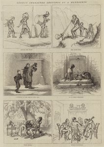 Esquisses de caractères allemands (gravure) - German School