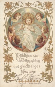 Carte de Noël allemande (lithographie en couleur) - German School